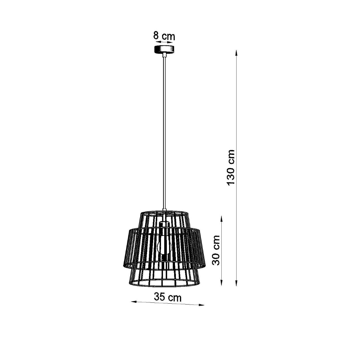 Lampa wisząca GATE czarny 130x35x35cm nowoczesna E27 do salonu nr. 4