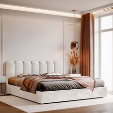 Panele tapicerowane 30x80 cm na ścianę płotek wezgłowie kremowy - Miniaturka zdjęcia nr 5