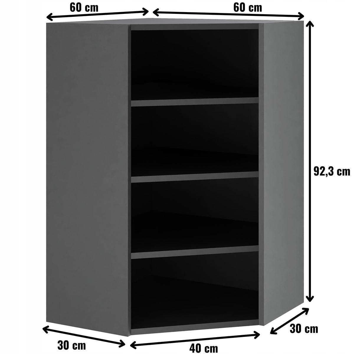 Korpus szafka kuchenna górna narożna 60x92x30 cm z akcesoriami czarny  nr. 2