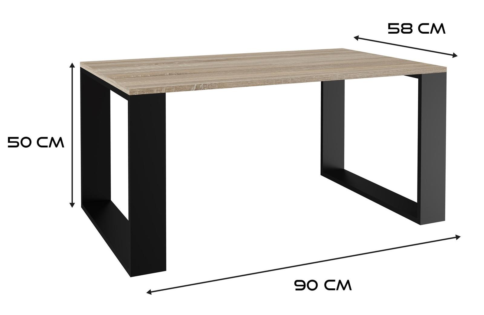 Stolik kawowy MODERN 90x50x58 cm do salonu dąb sonoma/czarny nr. 6