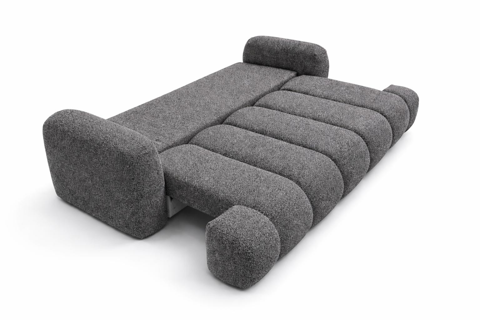 Kanapa z funkcją spania Mediolan 250x112x90 cm LOOP rozkładana trzyosobowa sofa ciemnoszara nr. 6