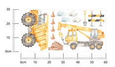 Naklejki Ścienne Dla Dzieci Akwarelowe MASZYNY Budowlane Wywrotka ZESTAW  - Miniaturka zdjęcia nr 2