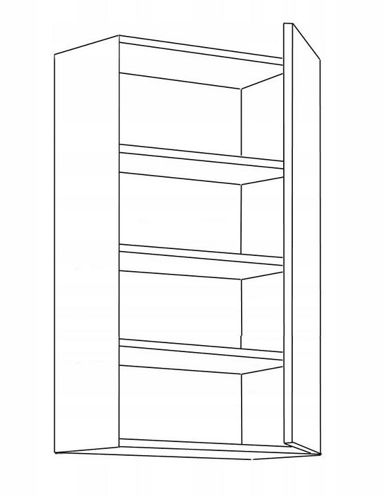 Szafka kuchenna 50x31x90 cm górna z półkami wysoka dąb artisan biały połysk do kuchni nr. 2
