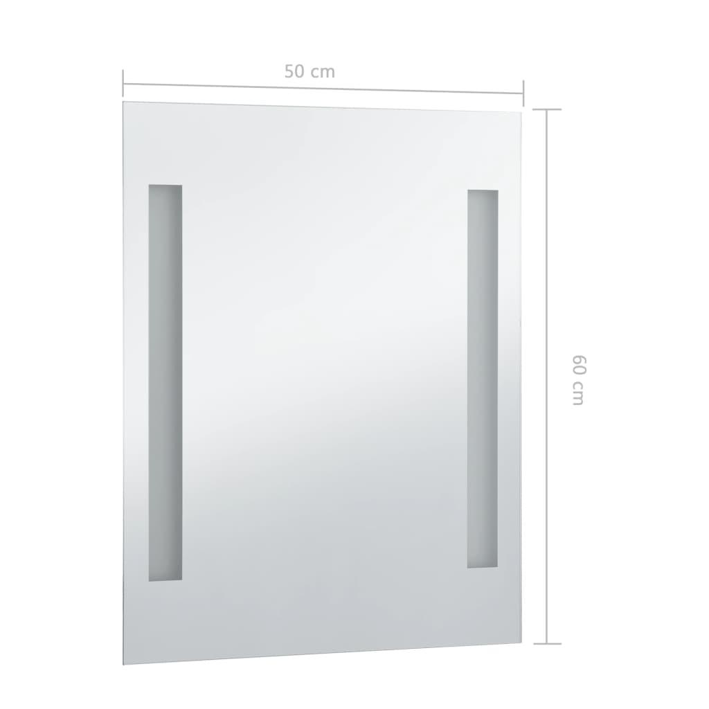 Lustro 50x60 cm do sypialni łazienki z LED aluminium szklane srebrny nr. 8