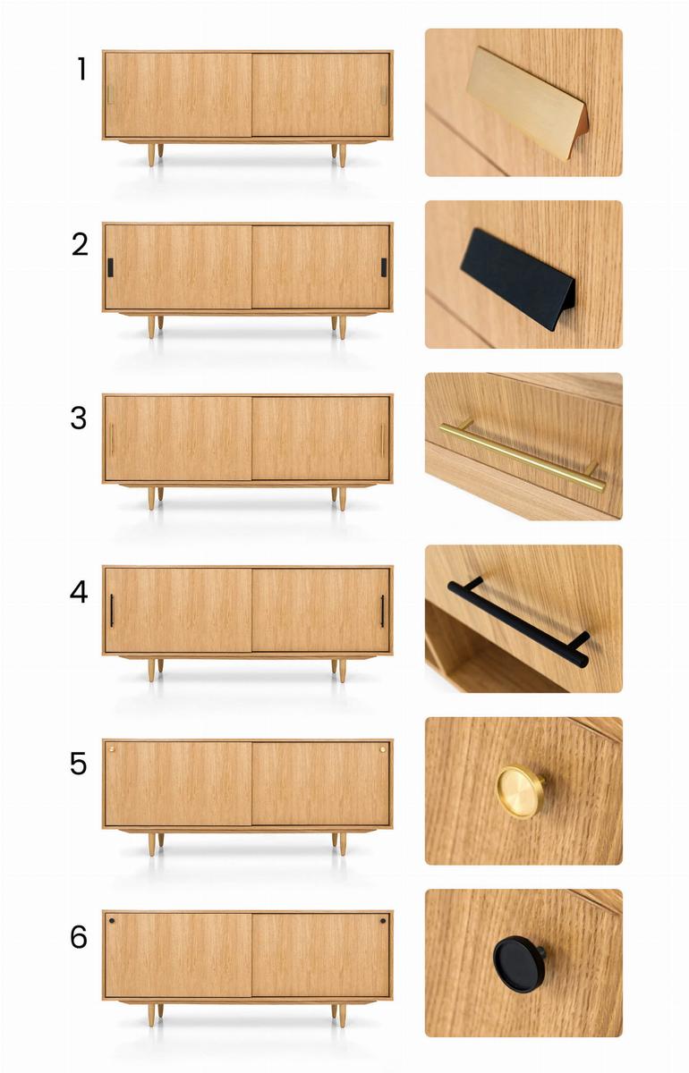 Szafka RTV 180x45x75 cm przesuwna fornir dębowy do salonu nr. 3