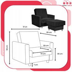 Fotel rozkładany z podnóżkiem Alicja Family Meble - Miniaturka zdjęcia nr 8