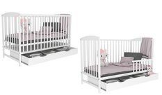 Łóżeczko szuflada OLA BIAŁA TAPCZANIK - Miniaturka zdjęcia nr 1