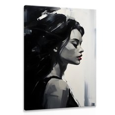Obraz Do Sypialni Czarno-Biały PORTRET Kobieta Usta Abstrakcja 80x120cm