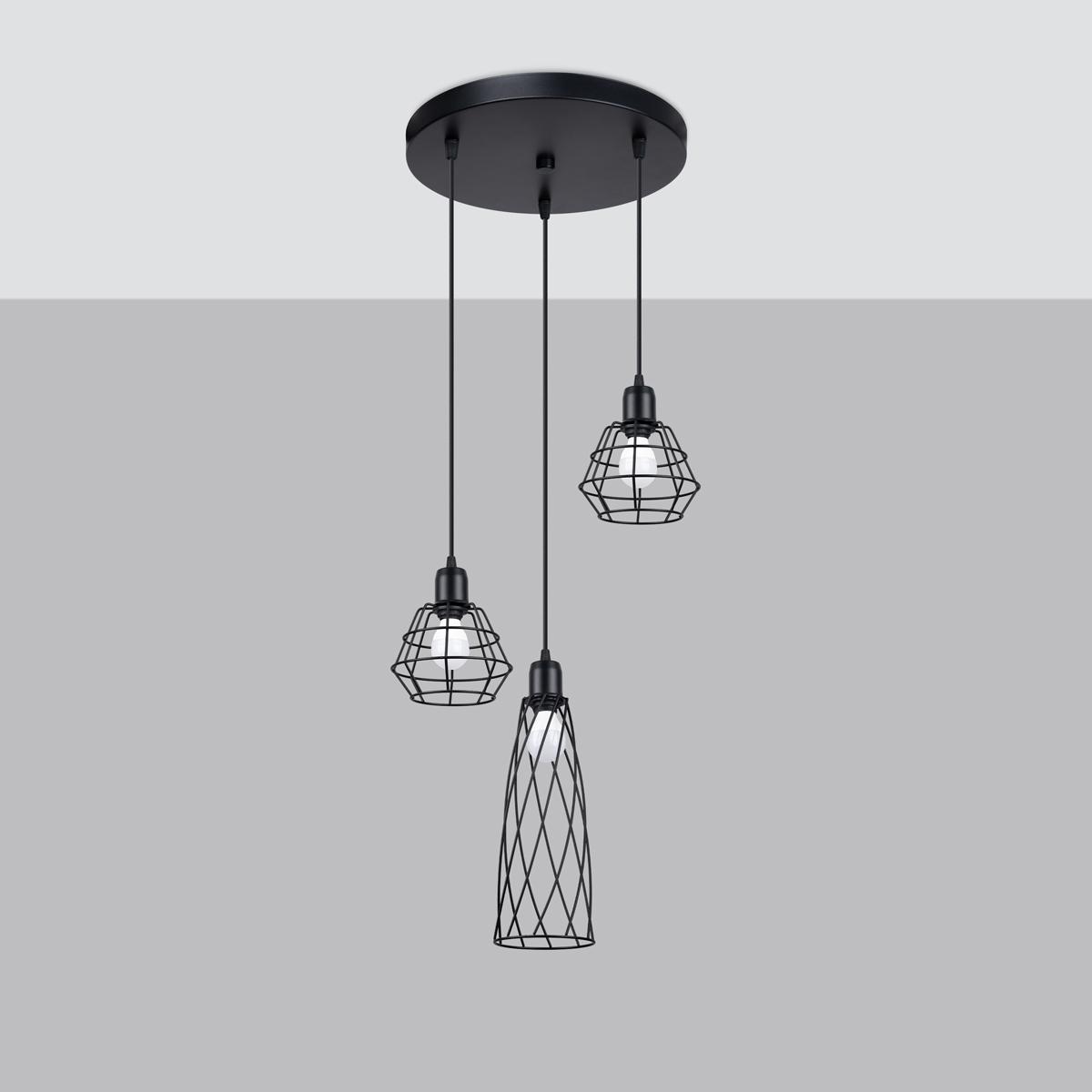 Lampa wisząca SUBA 3P czarna 120x38x38cm nowoczesna E14 do salonu nr. 2