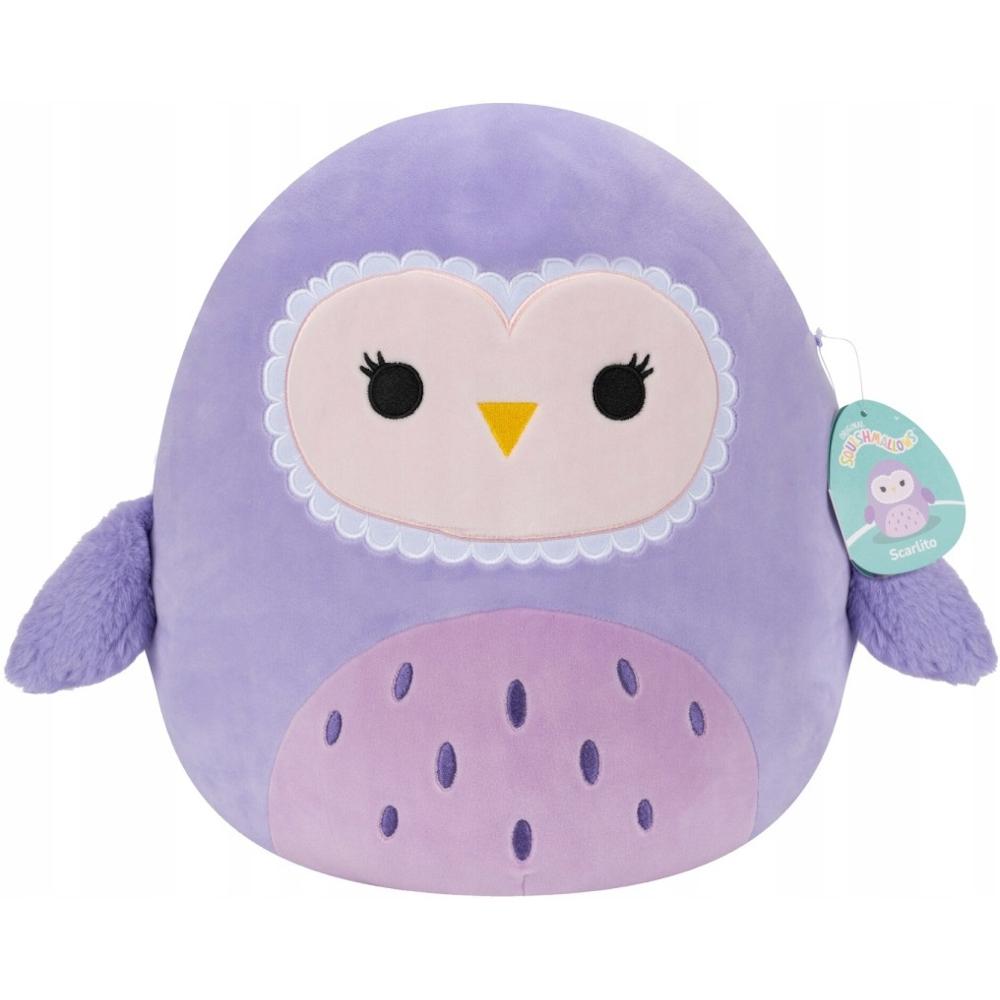 MIĘKKA MASKOTKA PLUSZOWA PLUSZAK FIOLETOWA SOWA SCARLITO 20cm dla dziecka SQUISHMALLOWS 