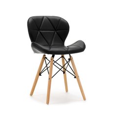 Krzesło DURO czarne tapicerowane ekoskórą do jadalni lub salonu 