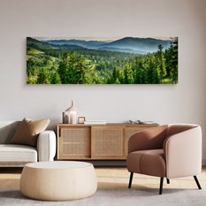 Obraz Panoramiczny Do Salonu LAS Góry Krajobraz Efekt 3D Natura 145x45cm - Miniaturka zdjęcia nr 10