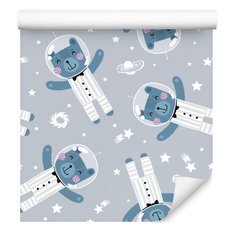 Tapeta dla dzieci misie astronauta gwiazdy kosmos  - Miniaturka zdjęcia nr 3