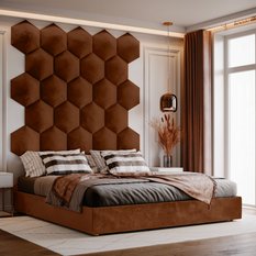 Panele tapicerowane 35x40 cm hexagon na ścianę miodowy - Miniaturka zdjęcia nr 5