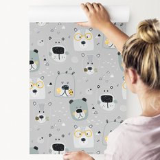 Tapeta Ścienna Szare NIEDŹWIADKI Styl Skandynawski  - Miniaturka zdjęcia nr 4