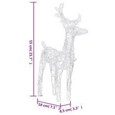 Świąteczne renifery, 2 szt., 80 zimnych białych LED, akryl - Miniaturka zdjęcia nr 7