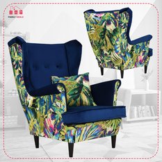 Fotel uszak Ari Print Duo elegancki nowoczesny - Miniaturka zdjęcia nr 2