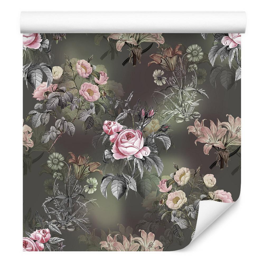 Tapeta Do Salonu KWIATOWY Wzór Styl VIntage 3D  nr. 6