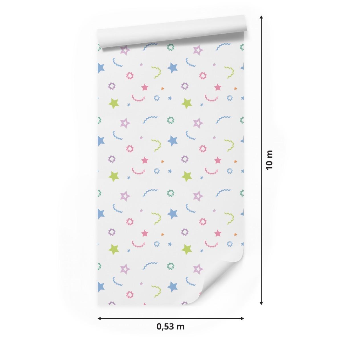 Tapeta Do Pokoju Dzieci Kolorowe WZORKI Gwiazdki 53x1000  nr. 2