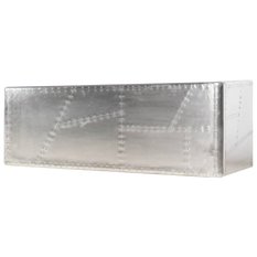 Biurko Aviator 112x50x76 w stylu lotniczym vintage metalowe srebrne do biura lub gabinetu - Miniaturka zdjęcia nr 4