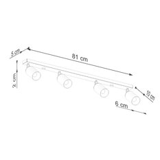 Plafon WINX 4L czarny/chrom 18.5x6x82cm nowoczesna lampa GU10 do salonu  - Miniaturka zdjęcia nr 10