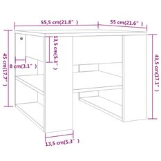 Stolik kawowy 55,5x55x45 cm z elegancką dolną półką czarny do salonu - Miniaturka zdjęcia nr 7