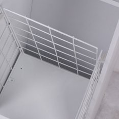 Szafka łazienkowa słupek LUBA I 174×30×30 cm z szafkami i półkami oraz koszem do łazienki biała - Miniaturka zdjęcia nr 8