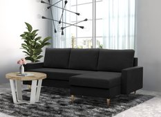 Narożnik Blank 223 cm z funkcją spania do salonu czarna - Miniaturka zdjęcia nr 4
