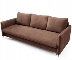 Kanapa BELISSA 216x91x98 cm sofa z funkcją spania z pojemnikiem BOUCLE brązowa do salonu - Miniaturka zdjęcia nr 1