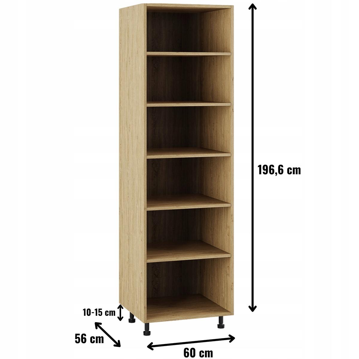 Korpus szafka kuchenna dolna słupek 60x207x56 cm z akcesoriami dąb kamienny nr. 2