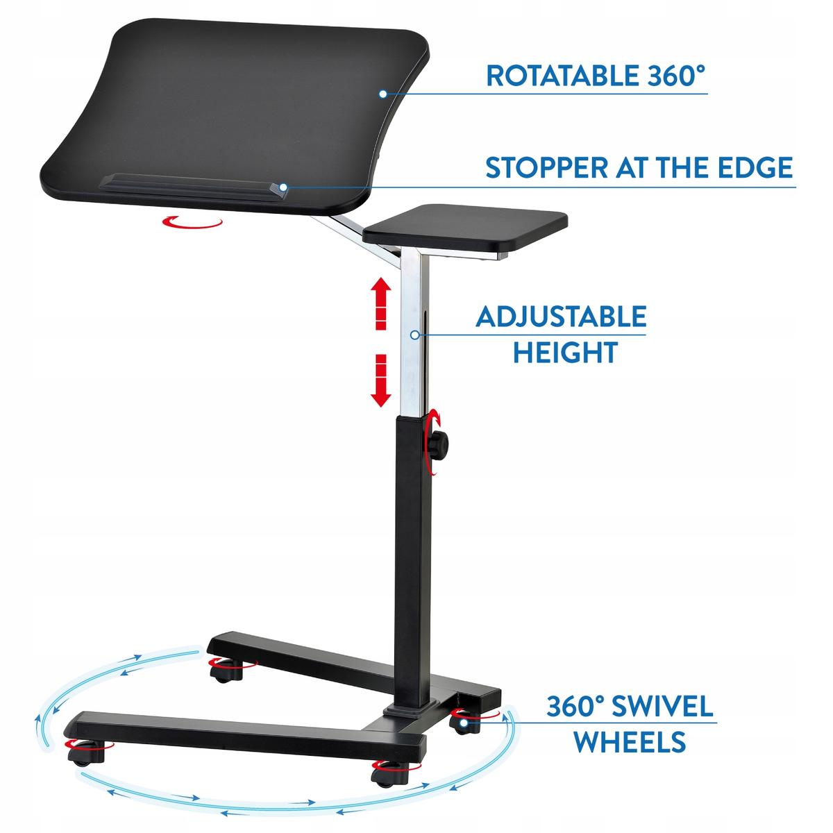 Tatkraft Joy stabilny stolik pod laptopa, 4 kółka nr. 2