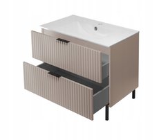Szafka łazienkowa FLOW 80 cm z umywalką z nogami metalowymi kaszmir - Miniaturka zdjęcia nr 3