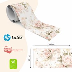 Samoprzylepny Pasek Dekoracyjny KWIATY Piwonie Peonie Styl Retro Rośliny - Miniaturka zdjęcia nr 2