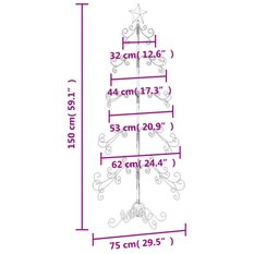  Metalowa choinka świąteczna, do dekoracji, czarna, 150 cm - Miniaturka zdjęcia nr 7