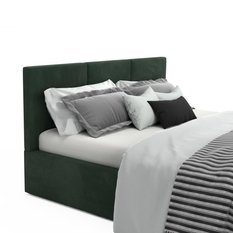 Łóżko tapicerowane 160x200x88cm do sypialni podwójne z pojemnikiem schowek butelkowa zieleń - Miniaturka zdjęcia nr 12