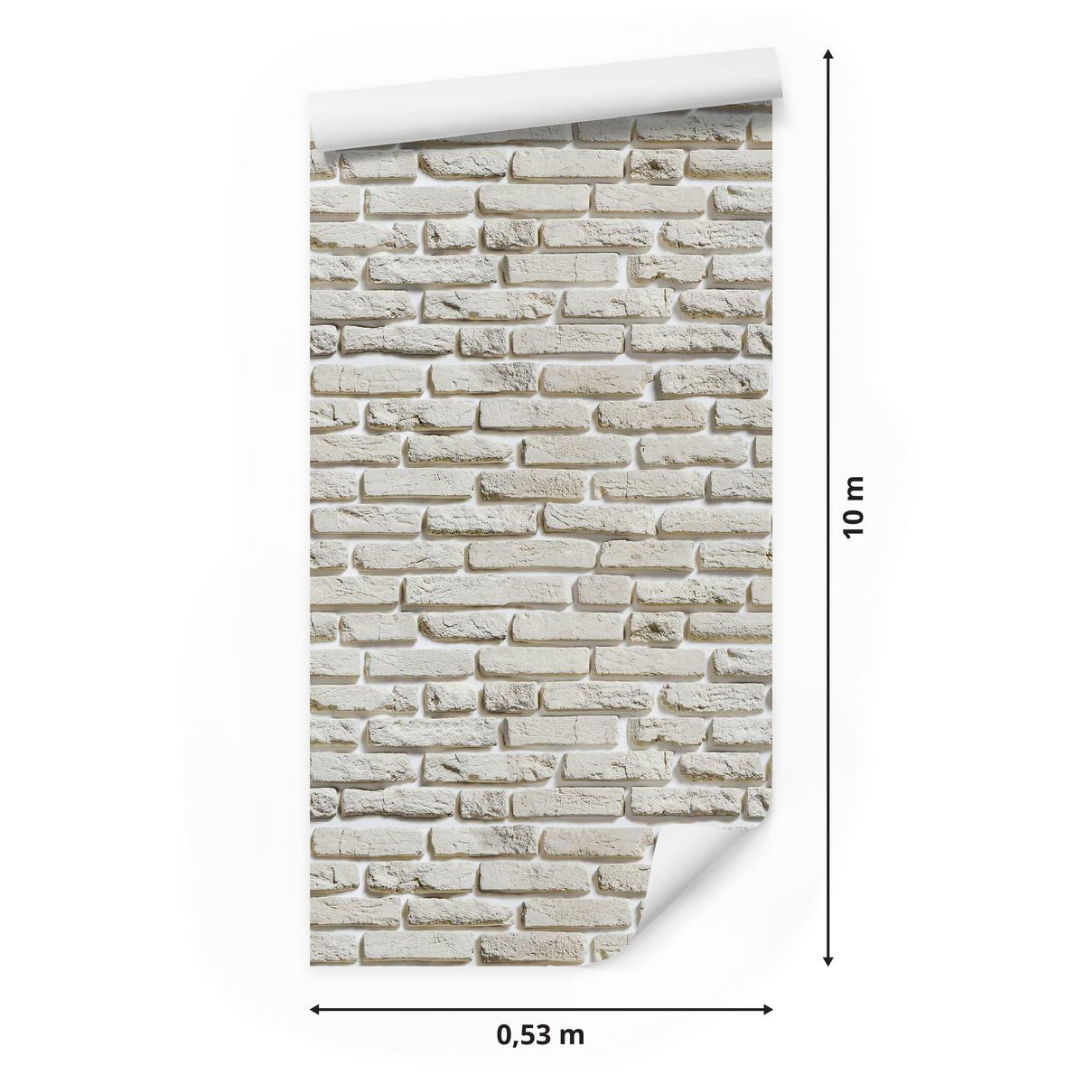 Tapeta W Rolce Stary CEGLANY Biały Mur Ozdoba 3D  nr. 2