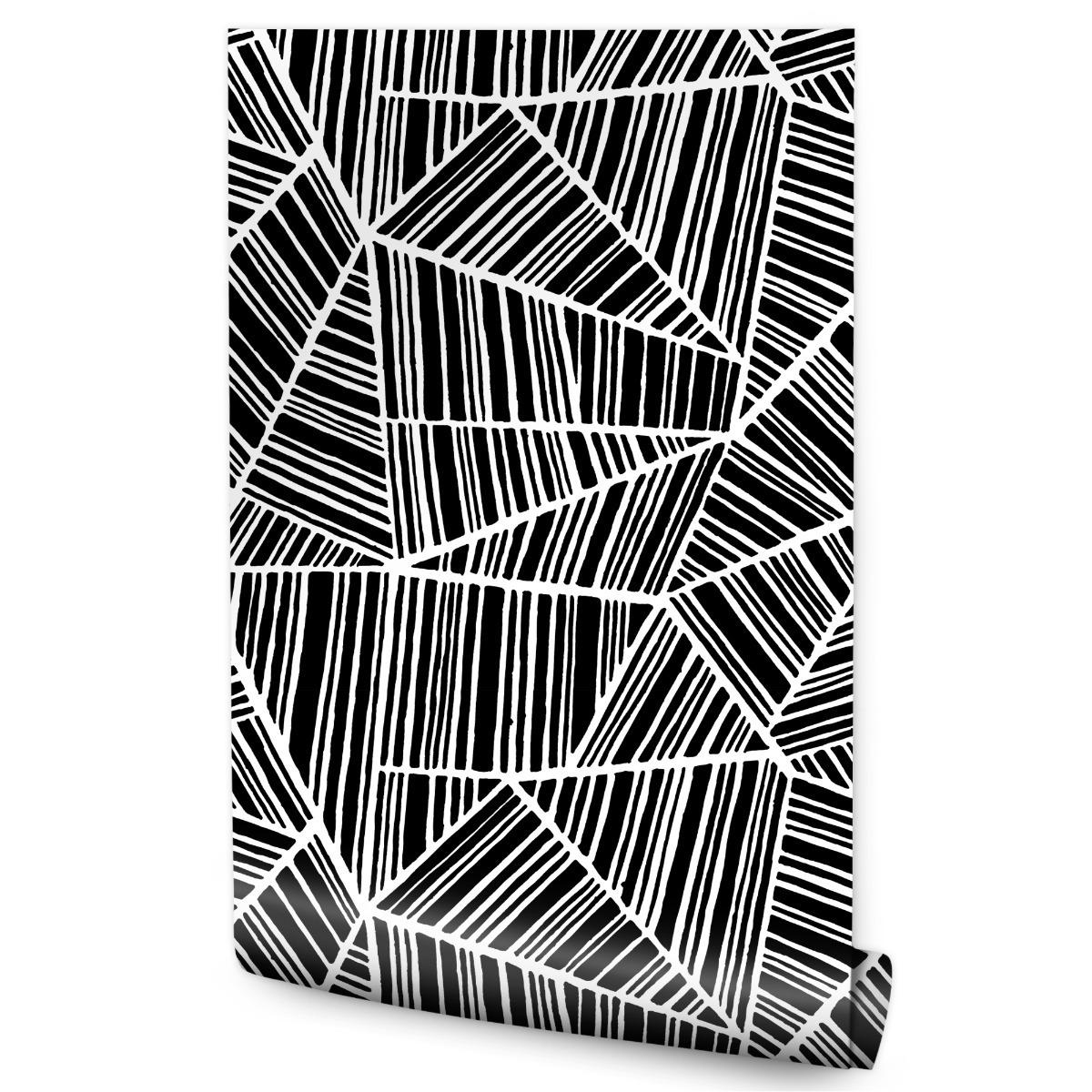 Tapeta W Rolce Czarno-Białe ABSTRAKCYJNE Wzory 3D 53x1000 