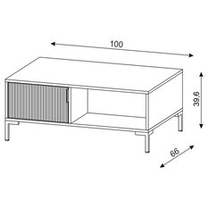 Stolik kawowy Flinn 100 cm prostokątny do salonu czarny mat - Miniaturka zdjęcia nr 5