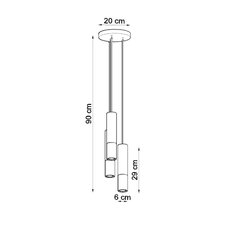 Lampa wisząca LOOPEZ 3P czarny/miedź 90x20x20cm nowoczesna G10 do salonu - Miniaturka zdjęcia nr 4