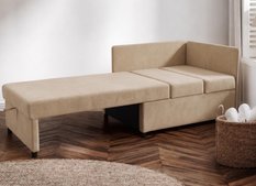 Zestaw mebli sofa rozkładana Viluś beżowa + szafa Martusia 180 cm biała do pokoju dla dziecka - Miniaturka zdjęcia nr 7