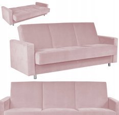 Wersalka ALICJA 212x100 cm różowa rozkładana kanapa z pojemnikiem na pościel sofa tapczan do salonu