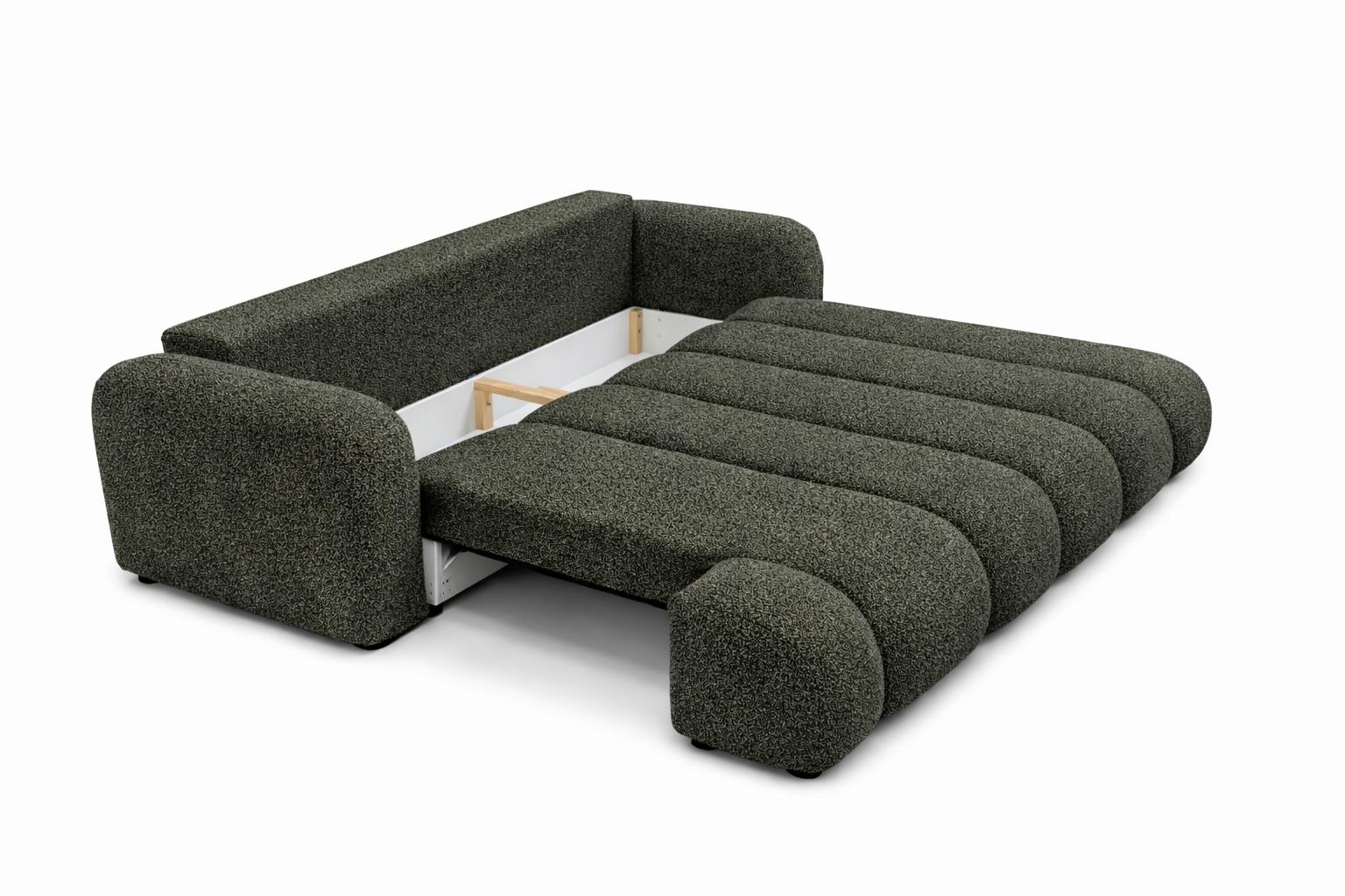 Kanapa z funkcją spania Mediolan 250x112x90 cm LOOP rozkładana trzyosobowa zieleń nr. 5