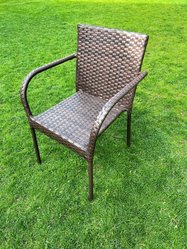 Krzesło ogrodowe SOTTILE 56x50x84 cm z technorattanu do ogrodu brązowe