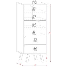 komoda Tokio 57 cm do sypialni salonu le craft biały mat - Miniaturka zdjęcia nr 3