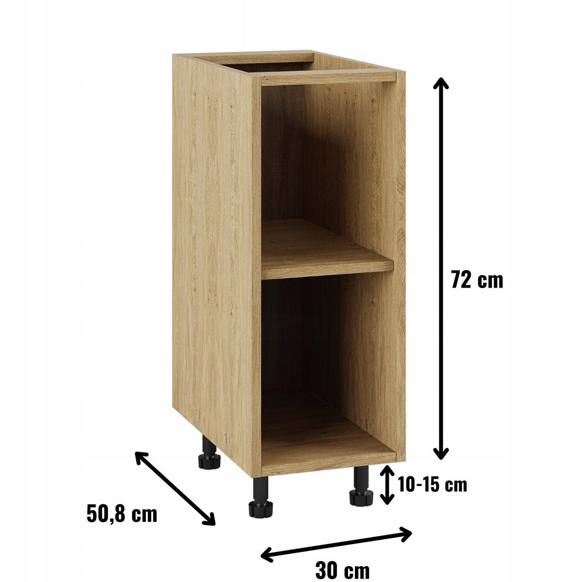 Korpus szafka kuchenna dolna 30x82x50,8 cm z akcesoriami dąb kamienny nr. 2