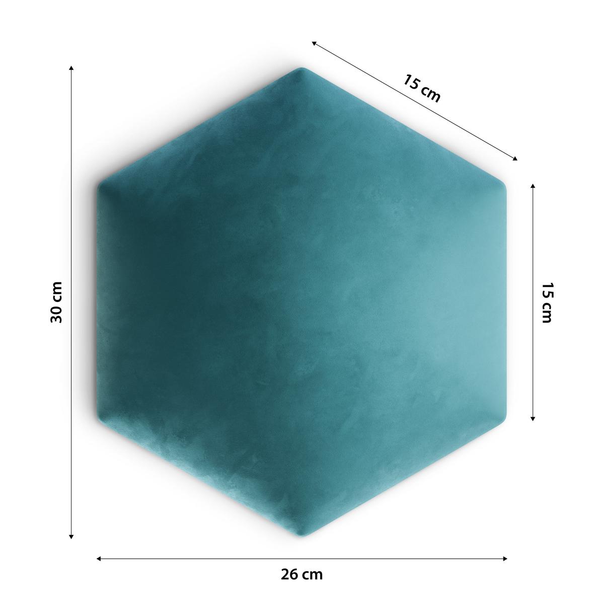 Panele tapicerowane 26x30 cm hexagon magic velvet morski nr. 4