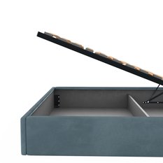 Łóżko tapicerowane 160x200 premium z pojemnikiem do sypialni morskie wezgłowie 107 cm - Miniaturka zdjęcia nr 13