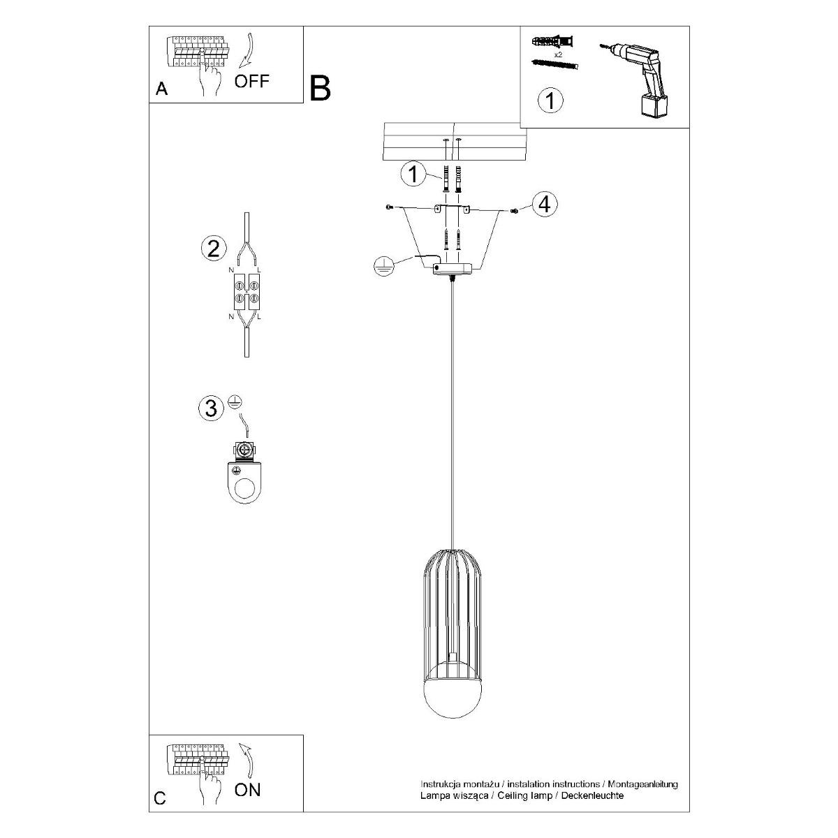 Lampa wisząca BRINA 1 biała 115x12x12cm nowoczesna G9 do salonu nr. 11