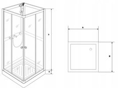 Kabina prysznicowa 80x80 czarna brodzik 2x szprosy - Miniaturka zdjęcia nr 7