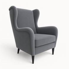 Fotel uszak VOXI 104x90x88 cm w tkaninie royal velvet szary – komfortowy i stylowy do salonu lub karmienia  obrazek